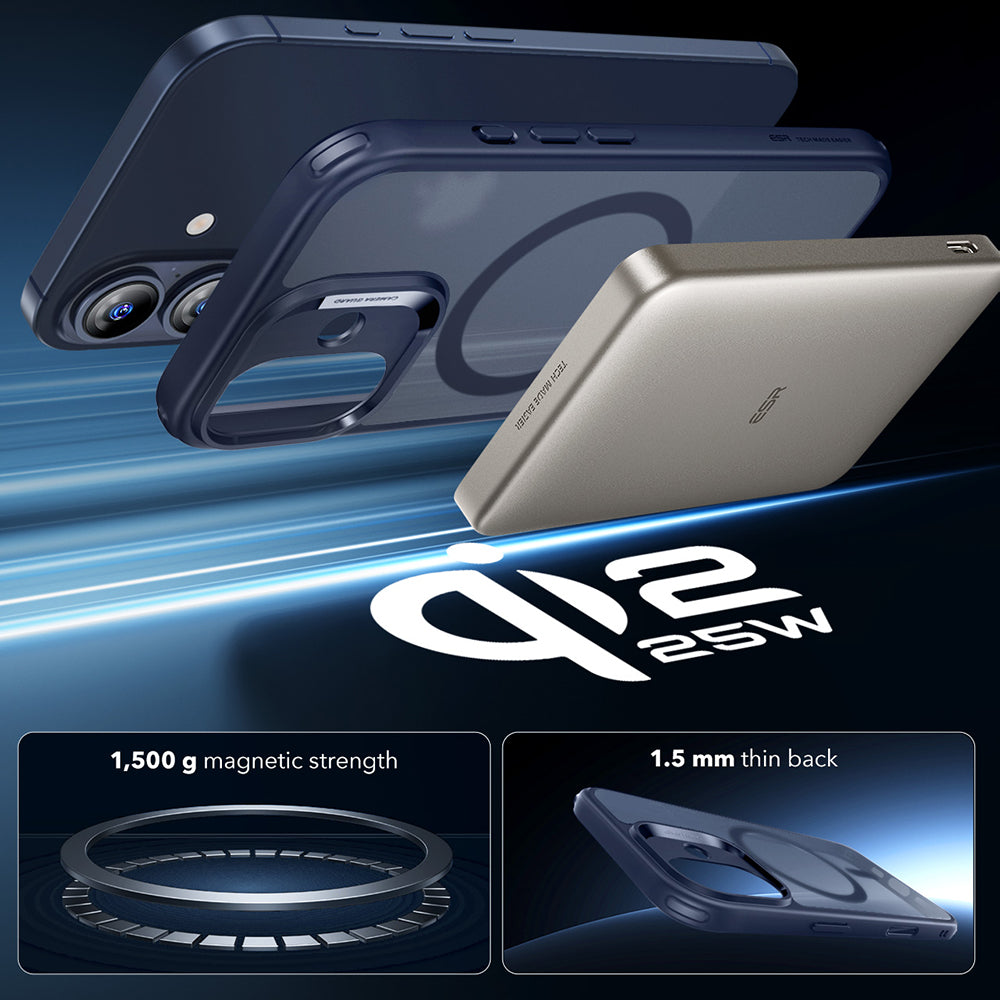Etui MagSafe dla Apple iPhone 17, ESR, Classic Hybrid, Satynowy Niebieski