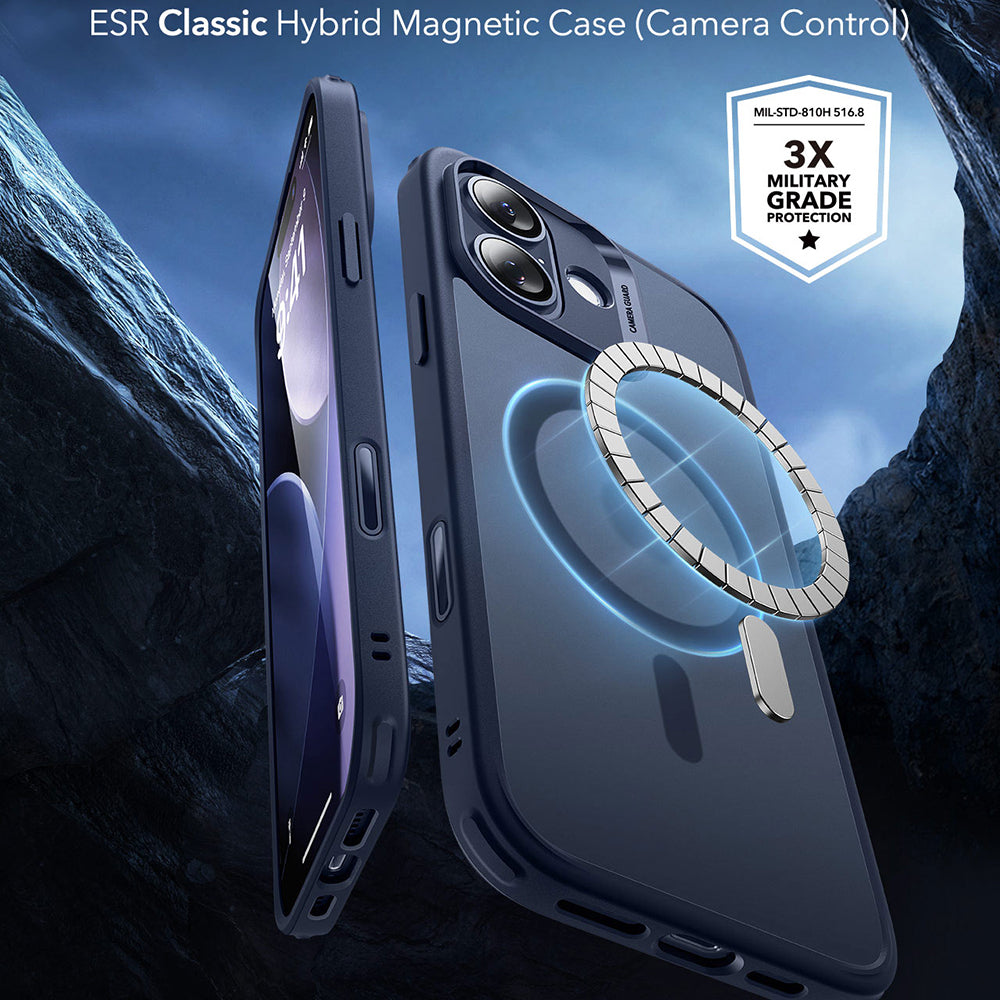 Etui MagSafe dla Apple iPhone 17, ESR, Classic Hybrid, Satynowy Niebieski