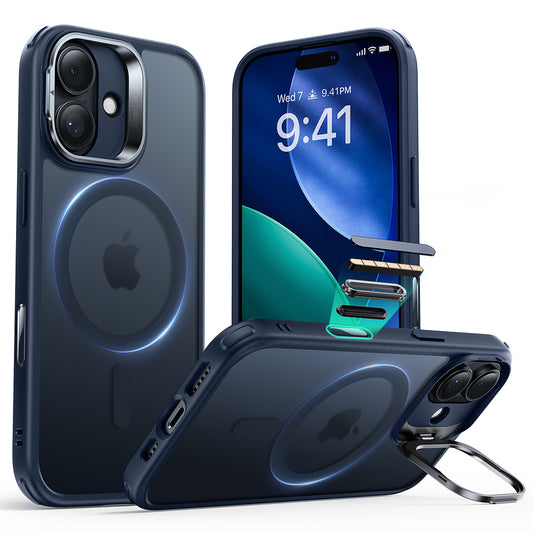 Etui MagSafe dla Apple iPhone 17, ESR, Classic Hybrid Kickstand, Satynowy Niebieski