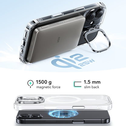Etui MagSafe dla Apple iPhone 17, ESR, Classic Hybrid Kickstand, Przezroczyste