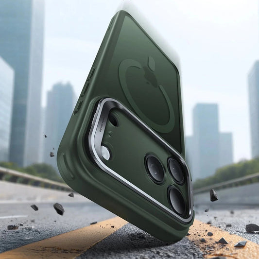 Etui MagSafe dla Apple iPhone 17, ESR, Classic Hybrid Kickstand, Satynowa Zieloność