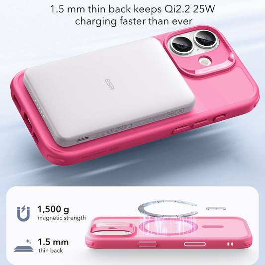 Etui MagSafe dla Apple iPhone 17, ESR, Classic Hybrid, Satynowy Róż