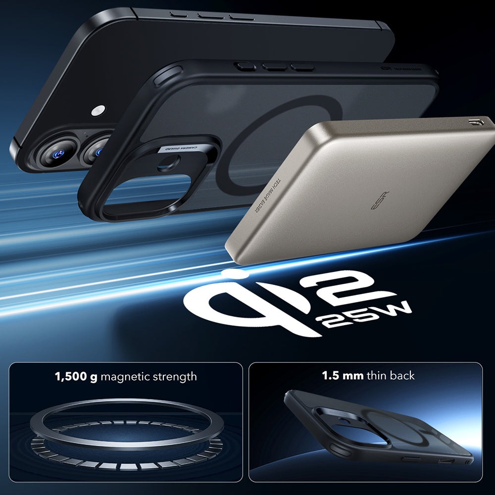 Etui MagSafe dla Apple iPhone 17, ESR, Classic Hybrid, Satynowa Czarność