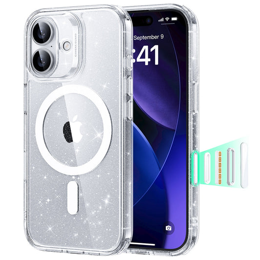 Etui MagSafe dla Apple iPhone 17, ESR, Classic Hybrid Shimmer, Przezroczyste