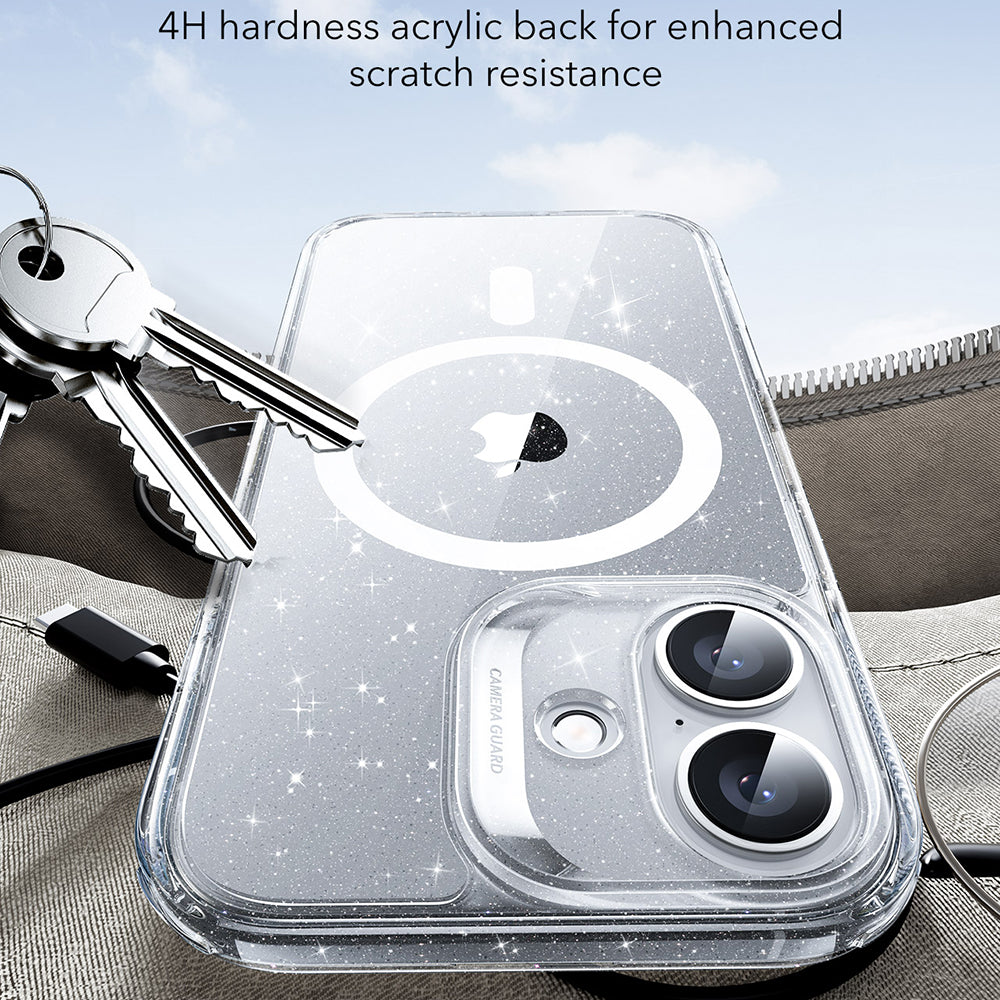Etui MagSafe dla Apple iPhone 17, ESR, Classic Hybrid Shimmer, Przezroczyste