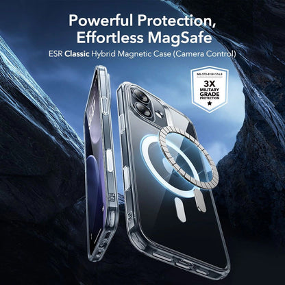 MagSafe Case for Apple iPhone 17, ESR, Classic Hybrid with Screen Protector, Transparent