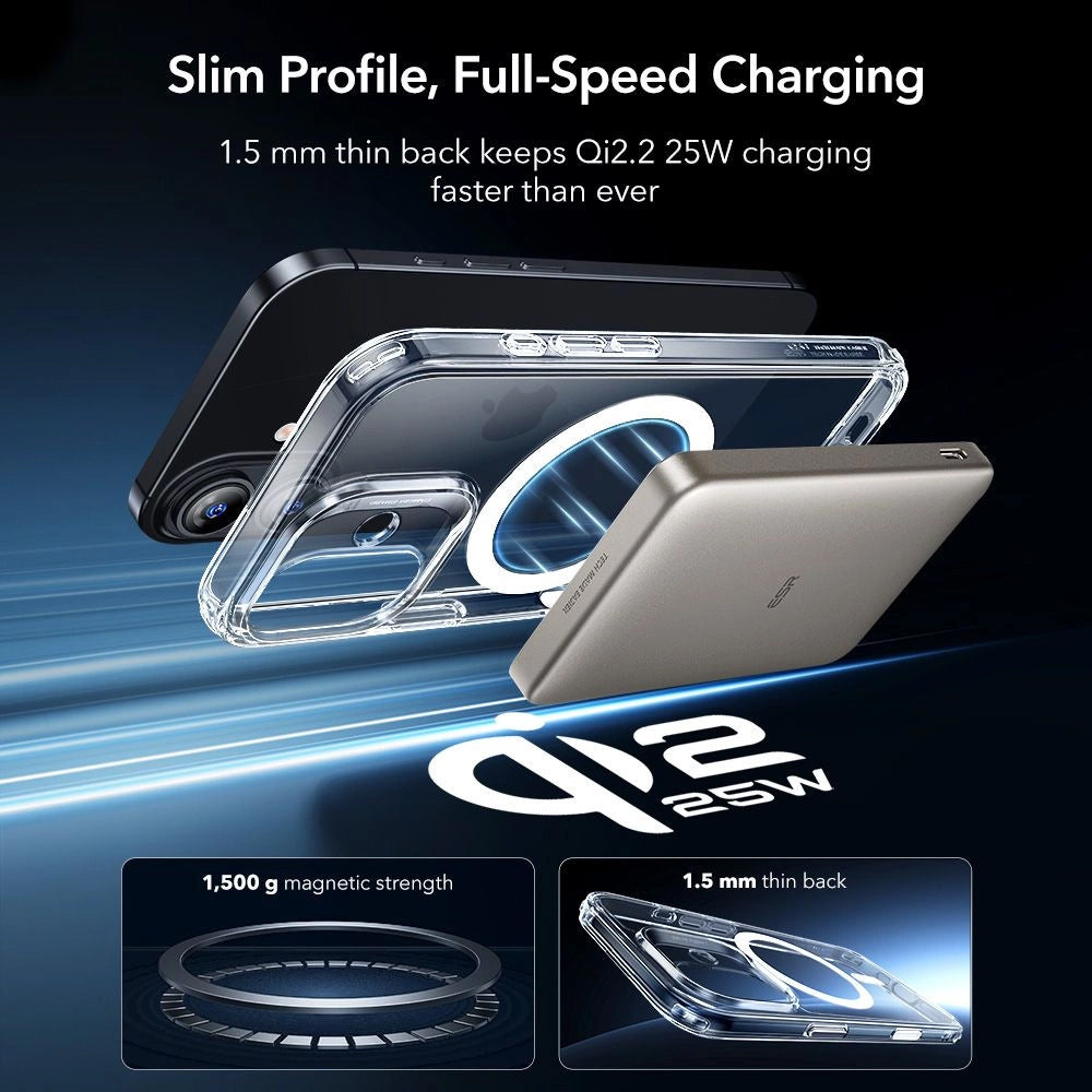 MagSafe Case for Apple iPhone 17, ESR, Classic Hybrid with Screen Protector, Transparent
