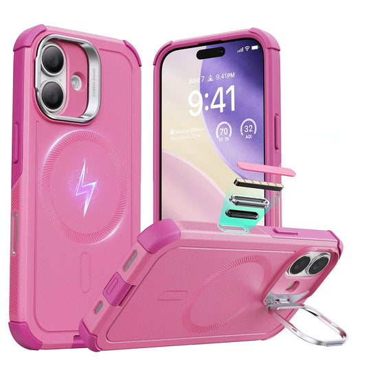 Etui MagSafe dla Apple iPhone 17, ESR, Cyber Armor Kickstand, Różowy