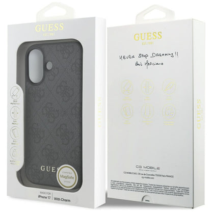 Etui MagSafe dla Apple iPhone 17, Guess, 4G Charm Cradle, Czarne