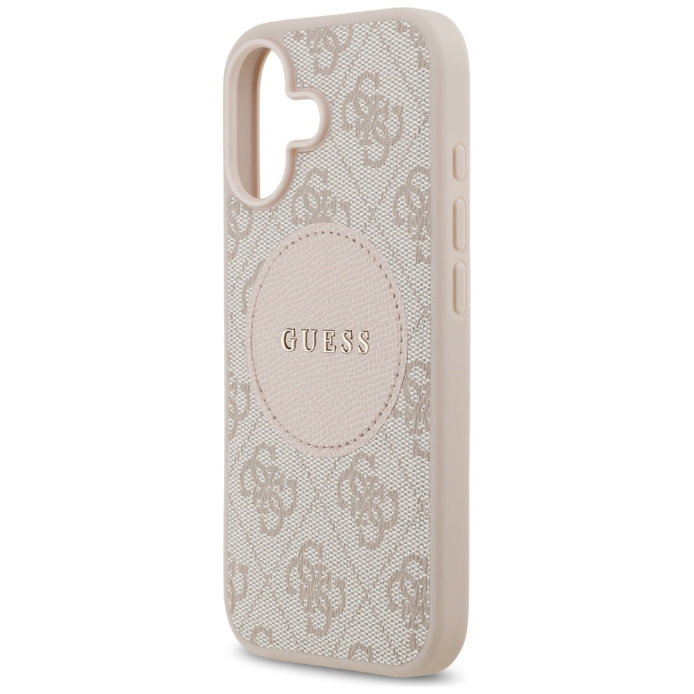 Etui MagSafe dla Apple iPhone 17, Guess, 4G Circle Classic Logo, Różowy