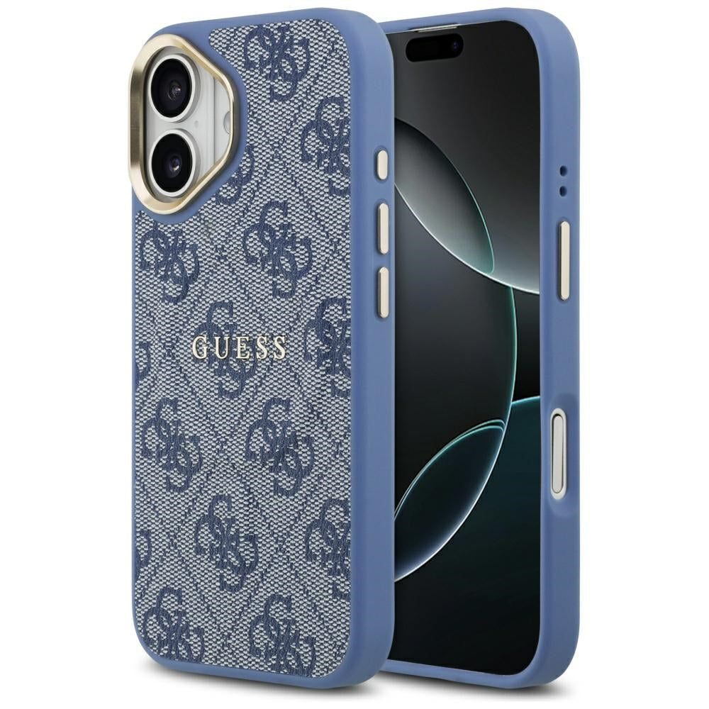 Etui MagSafe dla Apple iPhone 17, Guess, 4G Classic, Niebieskie