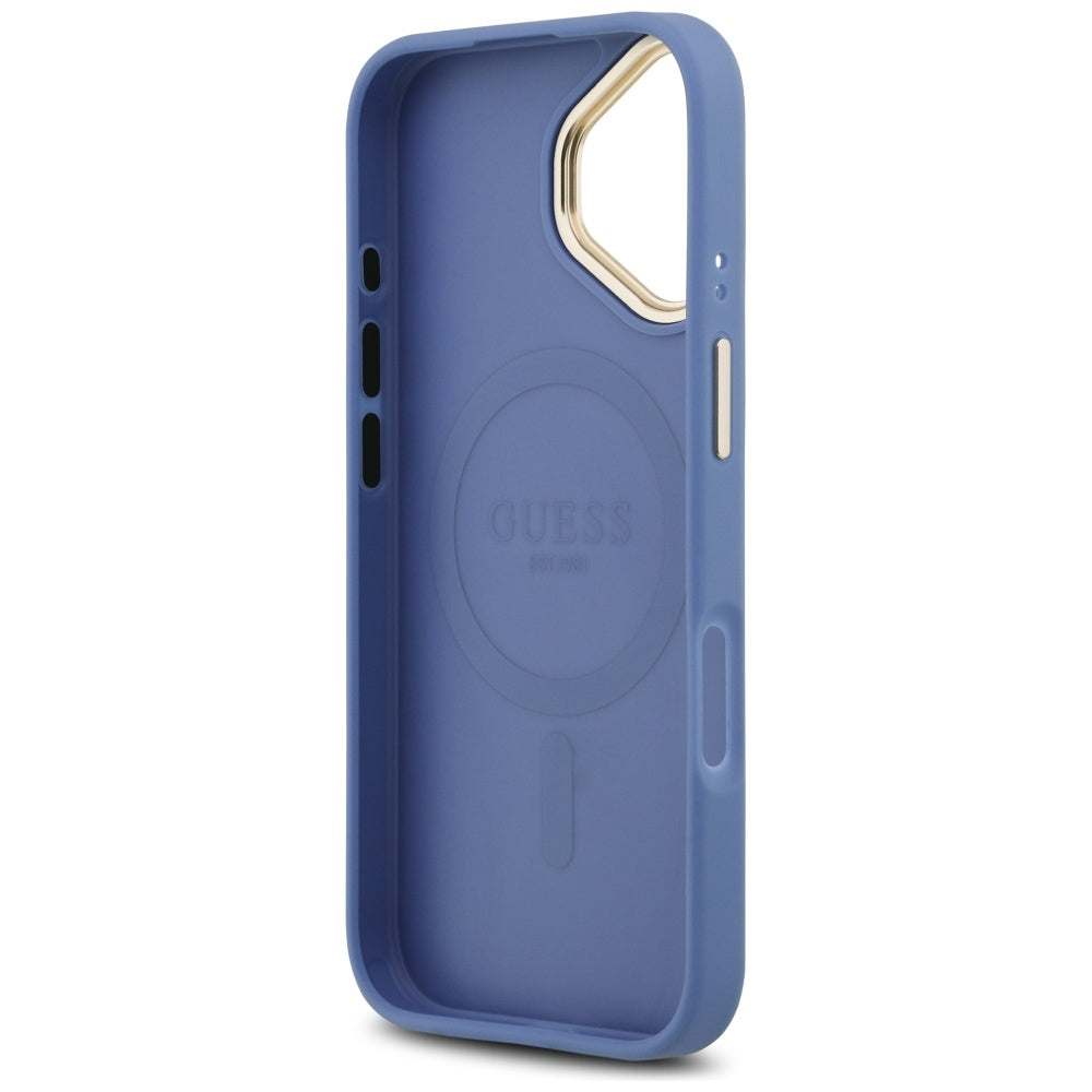 Etui MagSafe dla Apple iPhone 17, Guess, 4G Classic, Niebieskie