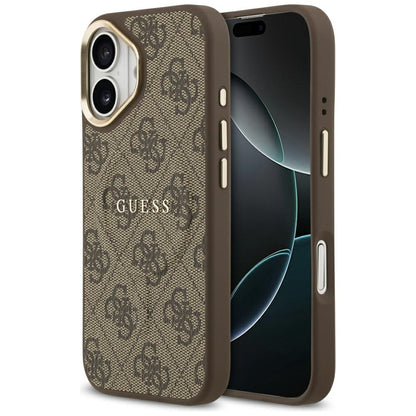 Etui MagSafe dla Apple iPhone 17, Guess, 4G Classic, Brązowy