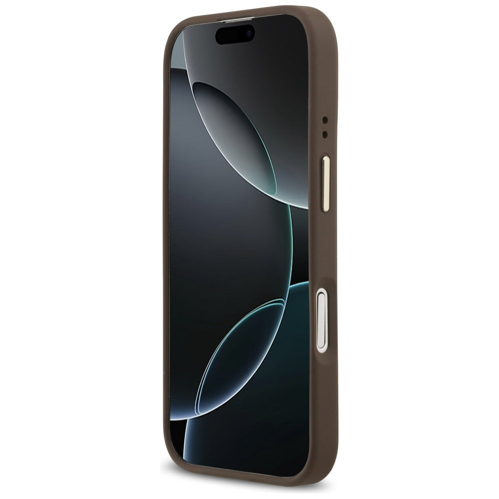 Etui MagSafe dla Apple iPhone 17, Guess, 4G Classic, Brązowy