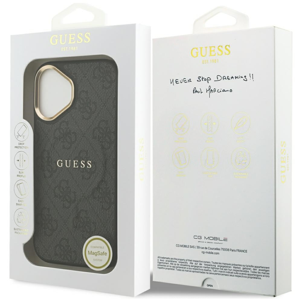 Etui MagSafe dla Apple iPhone 17, Guess, 4G Classic, Czarne