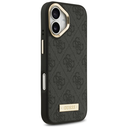 Etui MagSafe do Apple iPhone 17, Guess, 4G Logo Plate, Czarny