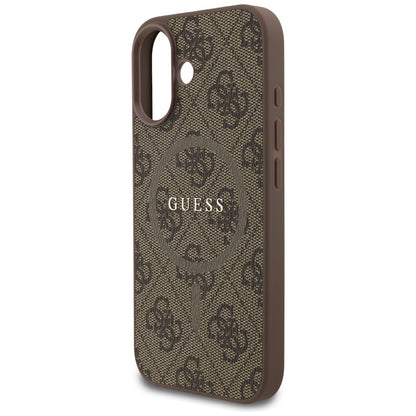 Etui MagSafe dla Apple iPhone 17, Guess, 4G Ring Classic Logo, Brązowy