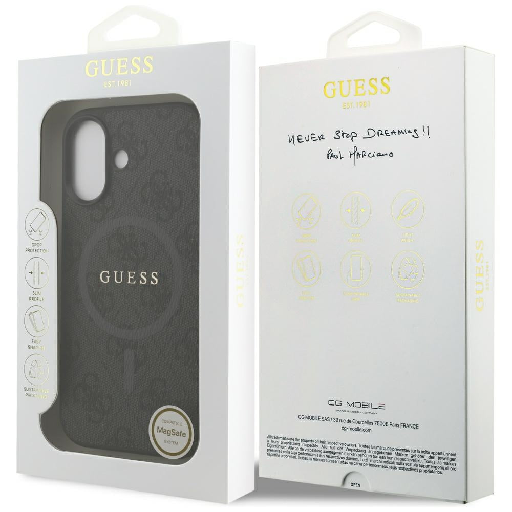 Etui MagSafe dla Apple iPhone 17, Guess, 4G Ring Classic Logo, Czarne