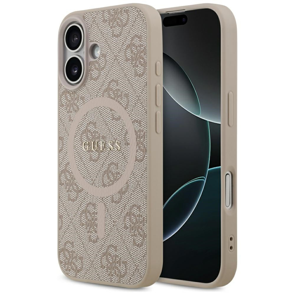Etui MagSafe dla Apple iPhone 17, Guess, 4G Ring Classic Logo, Różowy
