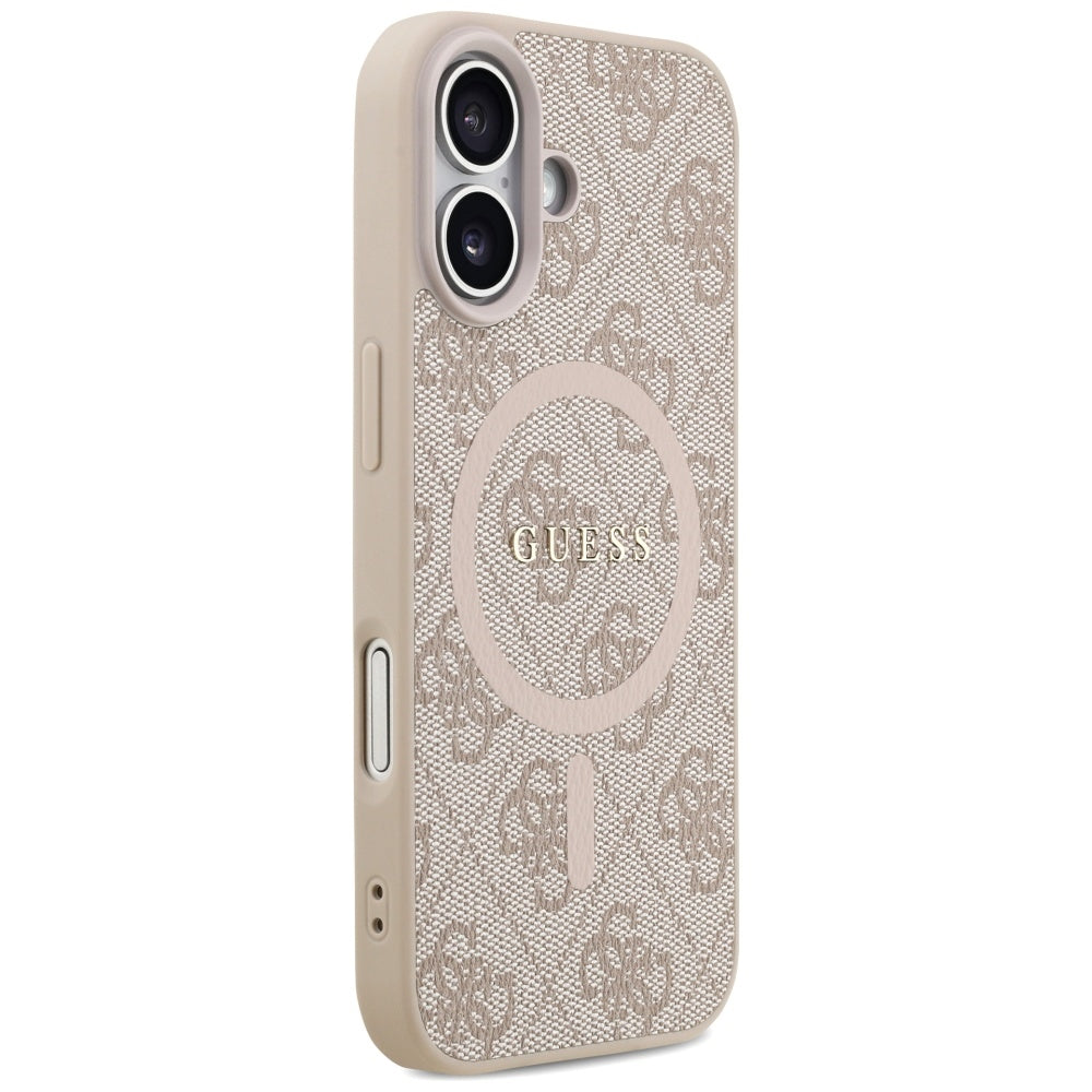 Etui MagSafe dla Apple iPhone 17, Guess, 4G Ring Classic Logo, Różowy