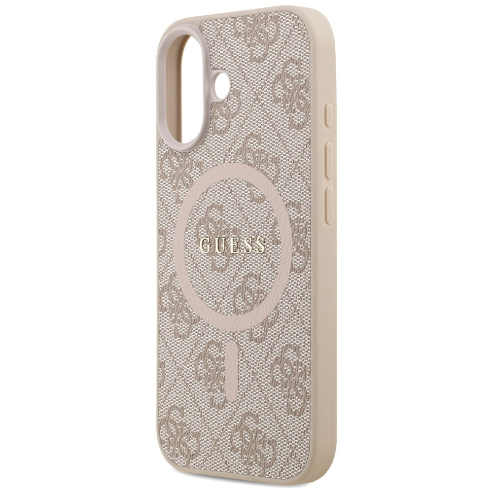 Etui MagSafe dla Apple iPhone 17, Guess, 4G Ring Classic Logo, Różowy