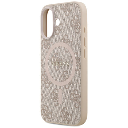 Etui MagSafe dla Apple iPhone 17, Guess, 4G Ring Classic Logo, Różowy