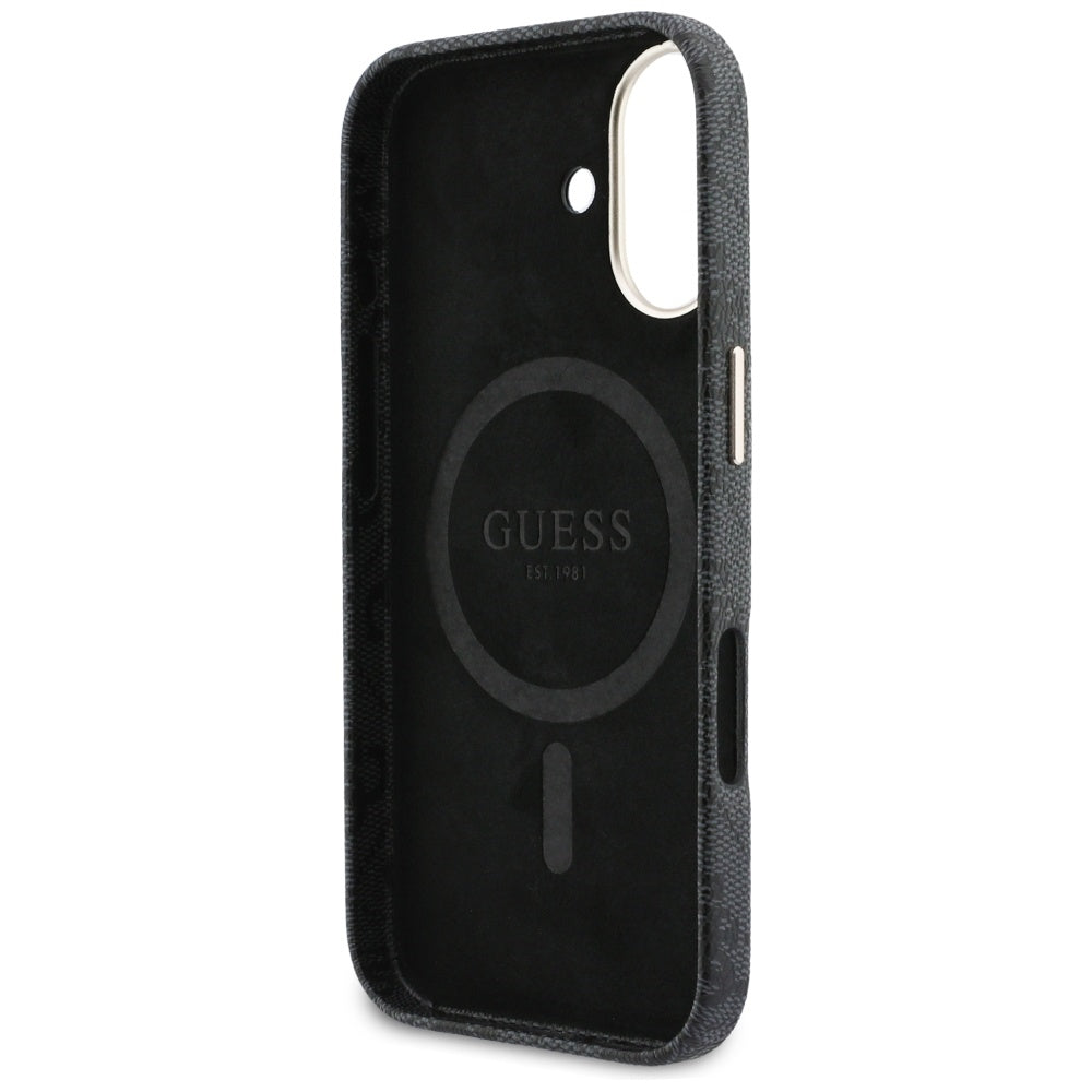 Etui MagSafe dla Apple iPhone 17, Guess, 4G Script Logo, Czarne