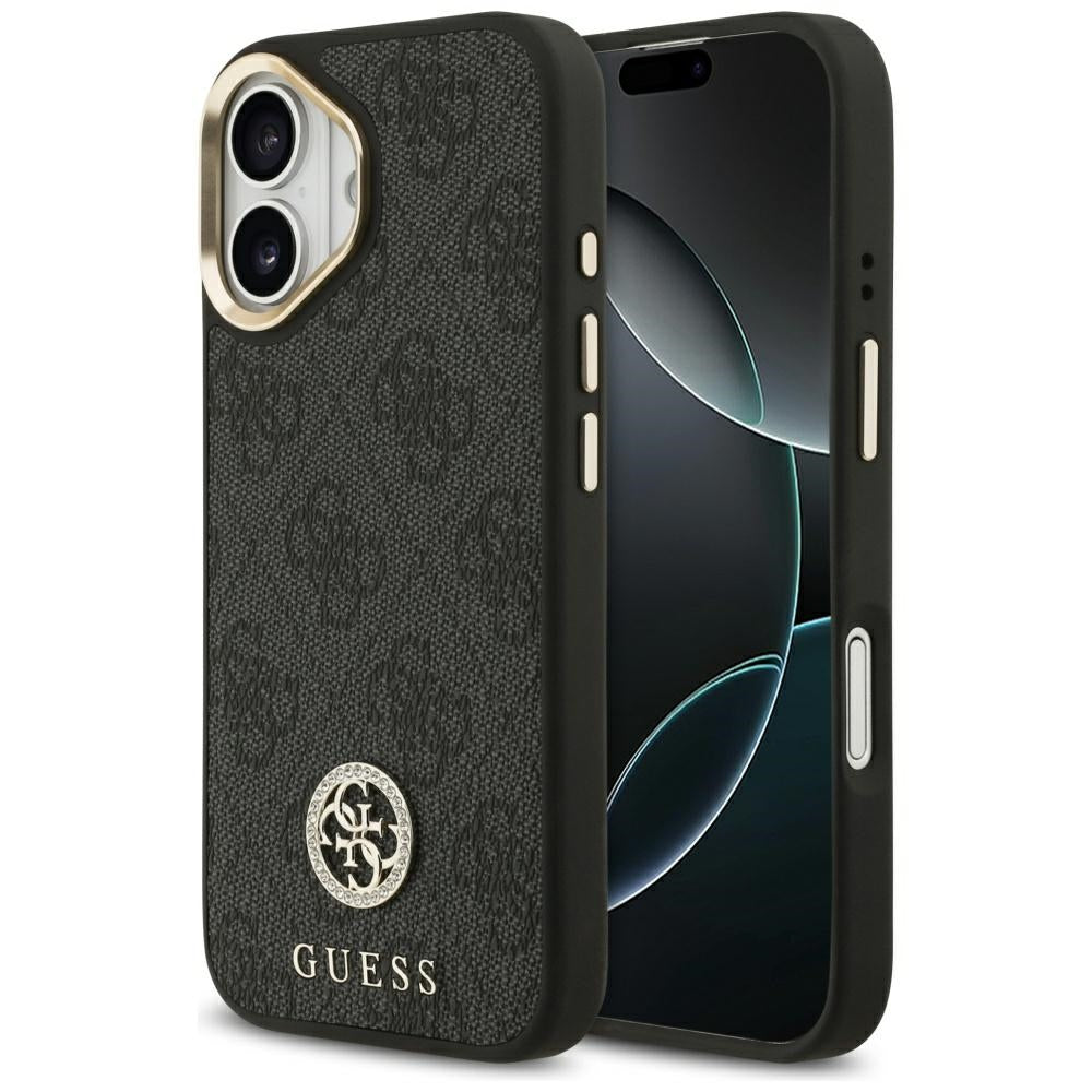 Etui MagSafe dla Apple iPhone 17, Guess, 4G Strass Logo, Czarne