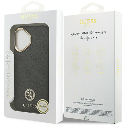 Etui MagSafe dla Apple iPhone 17, Guess, 4G Strass Logo, Czarne