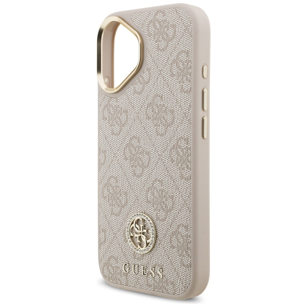 Etui MagSafe dla Apple iPhone 17, Guess, 4G Strass Logo, Różowy