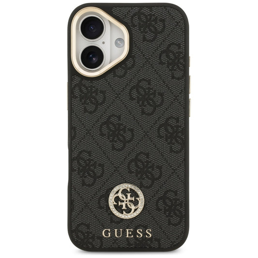 Etui MagSafe dla Apple iPhone 17, Guess, 4G Strass Logo with Big Strap, Czarne