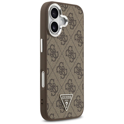 Etui MagSafe dla Apple iPhone 17, Guess, 4G Triangle Logo, Brązowo-Srebrne