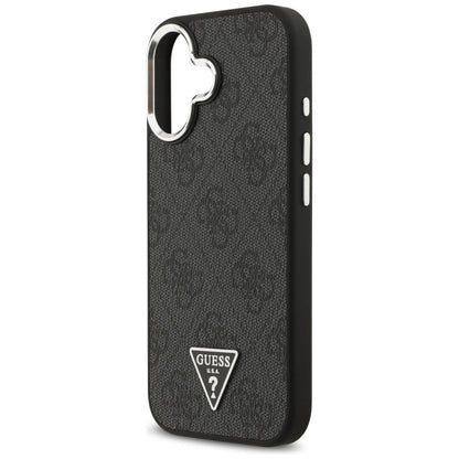 Etui MagSafe dla Apple iPhone 17, Guess, 4G Triangle Logo, Czarne Srebrne