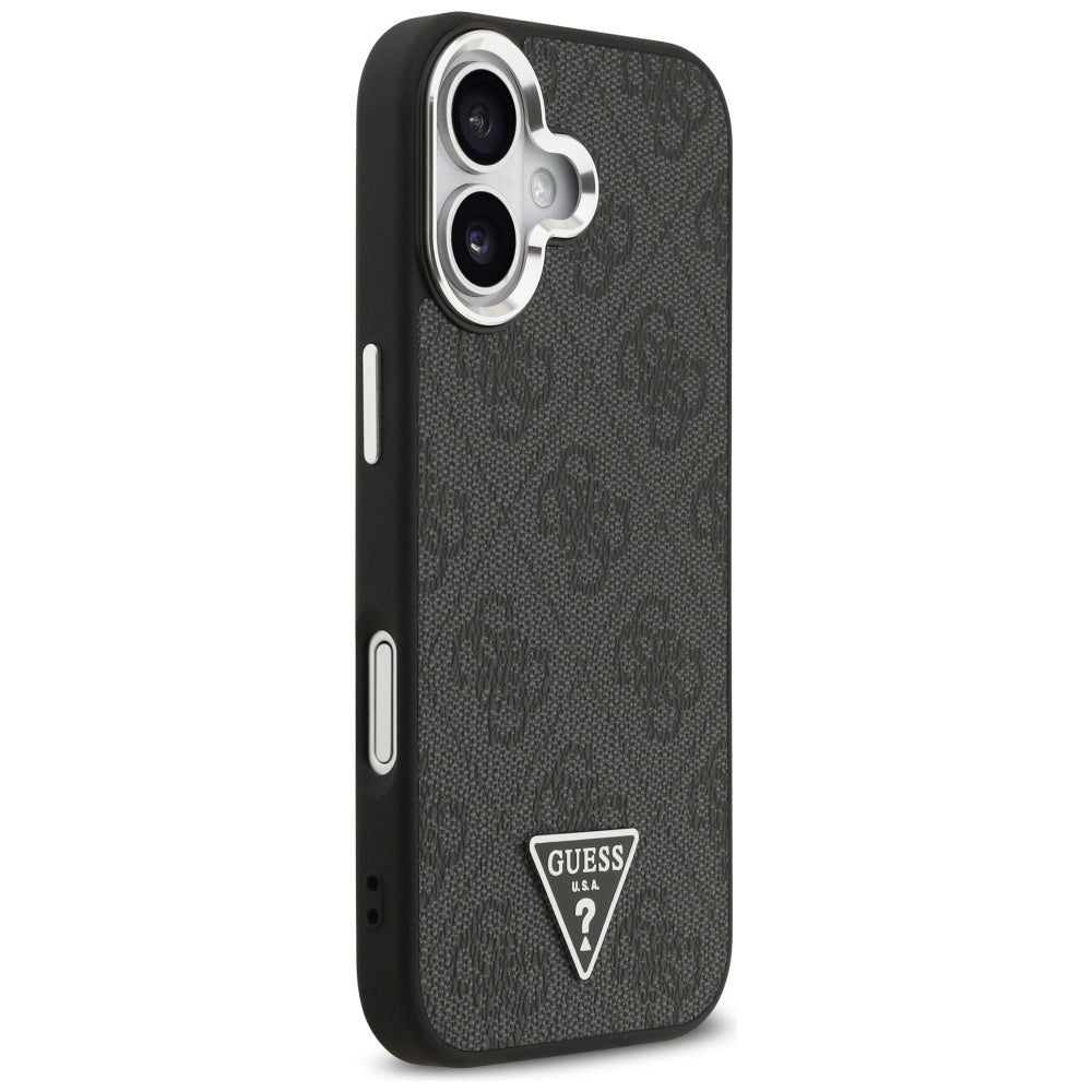 Etui MagSafe dla Apple iPhone 17, Guess, 4G Triangle Logo, Czarne Srebrne