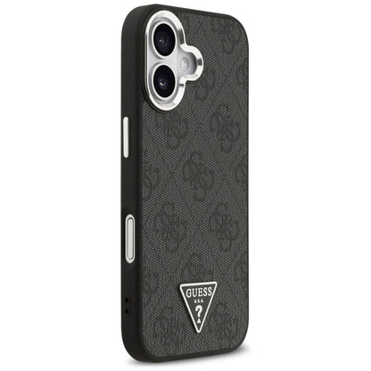 Etui MagSafe dla Apple iPhone 17, Guess, 4G Triangle Logo, Czarne Srebrne