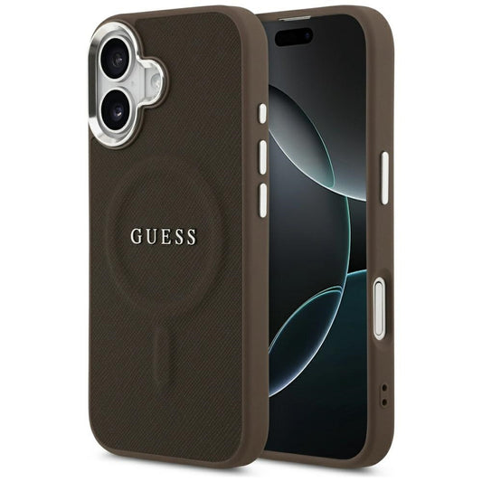 Etui MagSafe dla Apple iPhone 17, Guess, Classic Logo, Brązowy