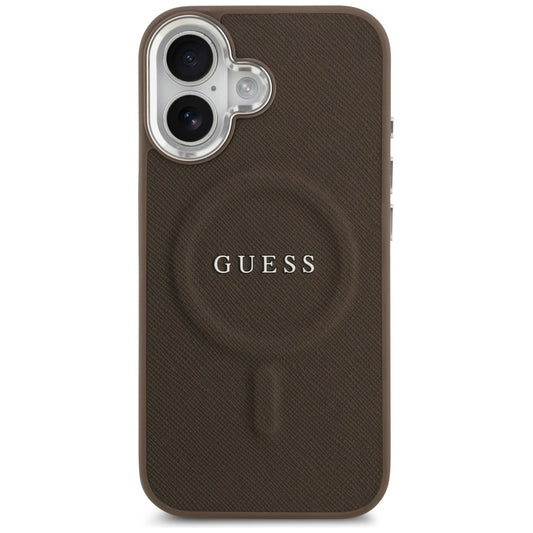 Etui MagSafe dla Apple iPhone 17, Guess, Classic Logo, Brązowy