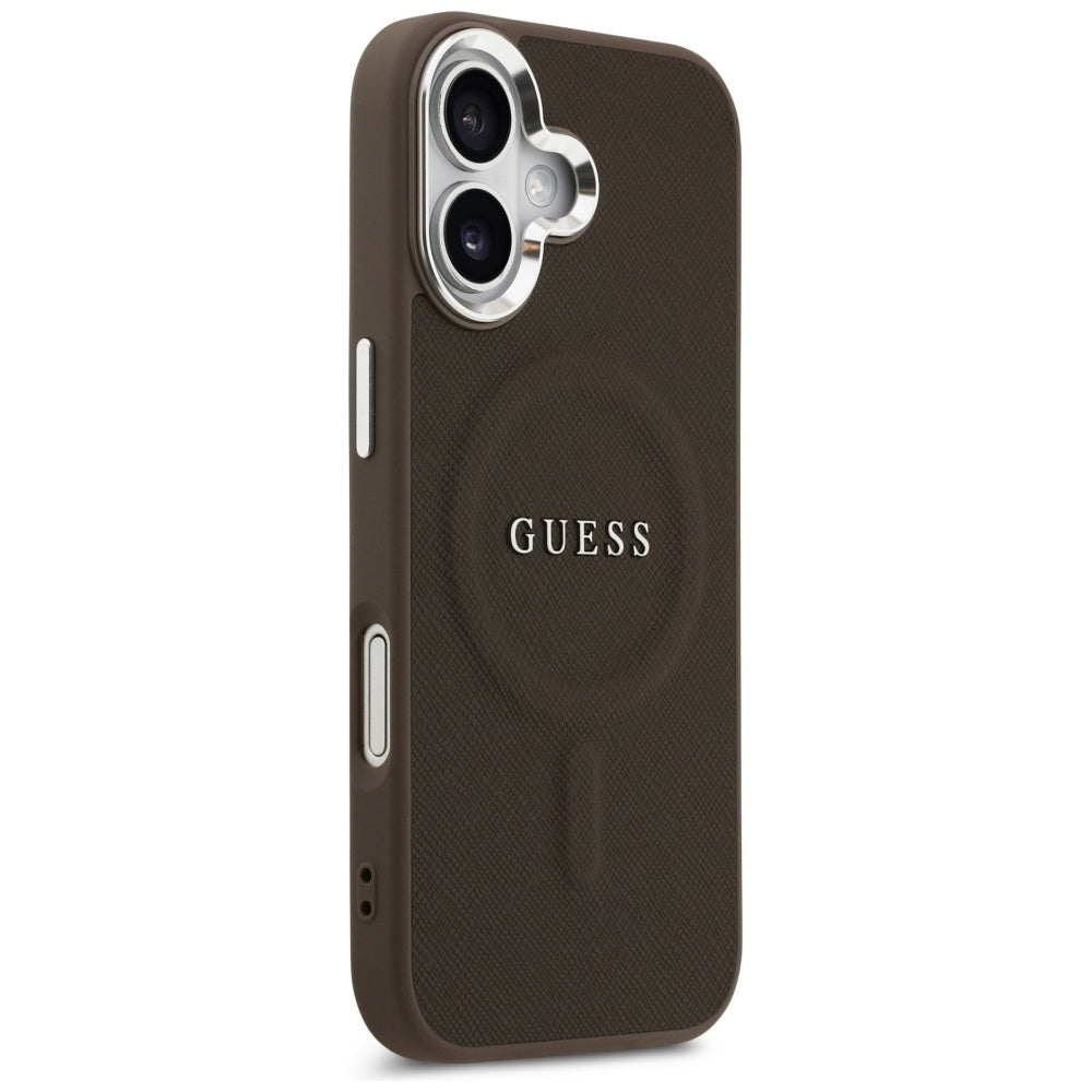 Etui MagSafe dla Apple iPhone 17, Guess, Classic Logo, Brązowy