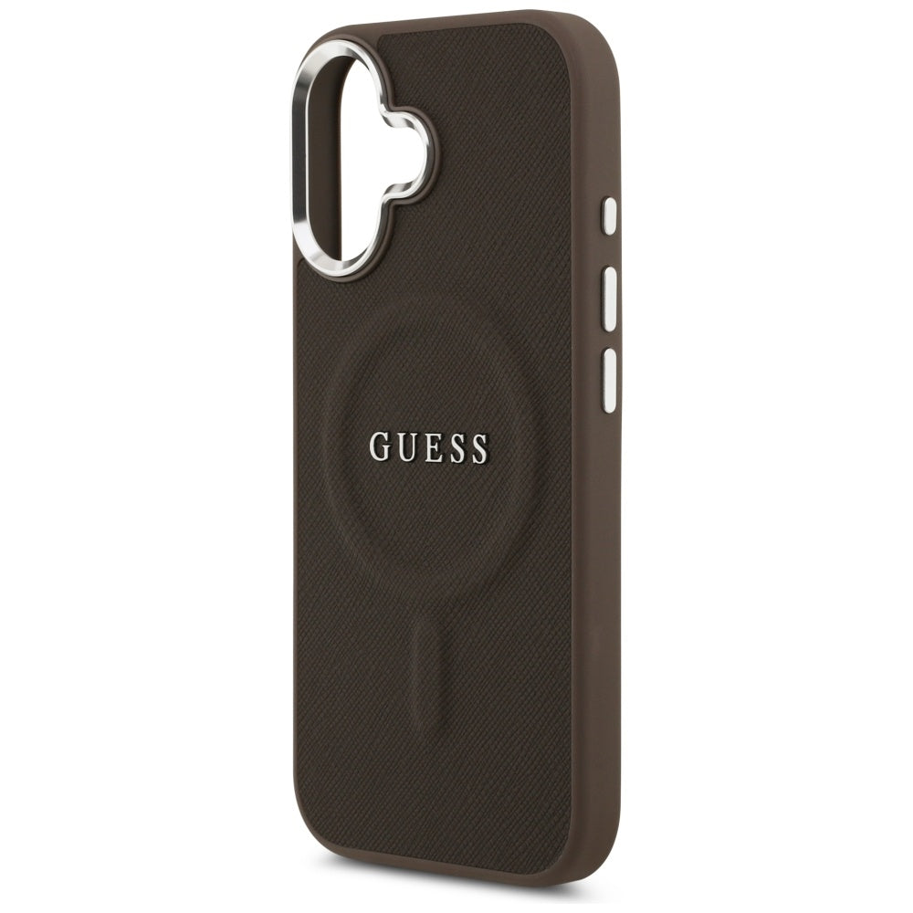 Etui MagSafe dla Apple iPhone 17, Guess, Classic Logo, Brązowy