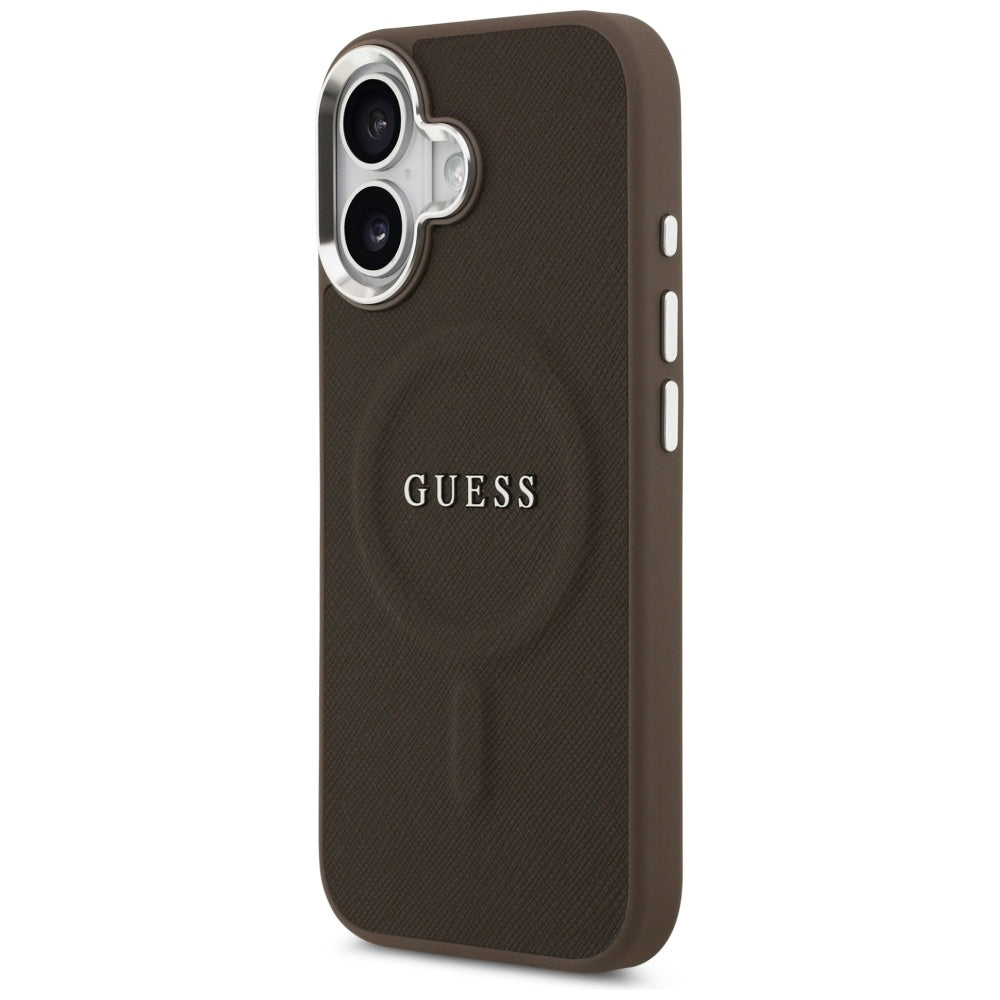 Etui MagSafe dla Apple iPhone 17, Guess, Classic Logo, Brązowy