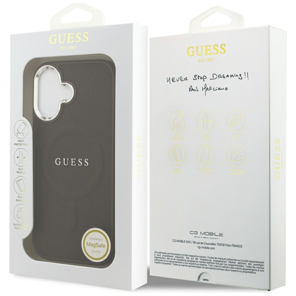 Etui MagSafe dla Apple iPhone 17, Guess, Classic Logo, Brązowy