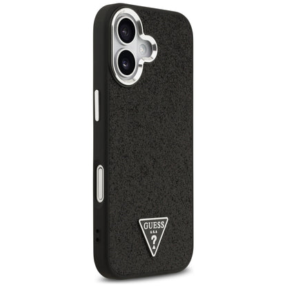 Etui MagSafe dla Apple iPhone 17, Guess, Glitter Triangle Logo, Czarne
