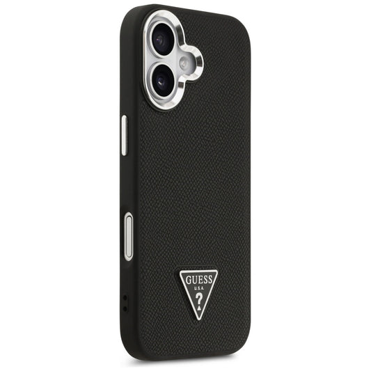 Etui MagSafe dla Apple iPhone 17, Guess, Grained Triangle Logo, Czarne