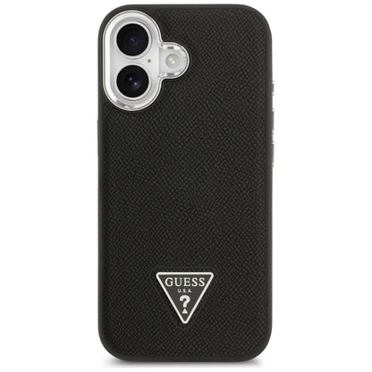 Etui MagSafe dla Apple iPhone 17, Guess, Grained Triangle Logo, Czarne