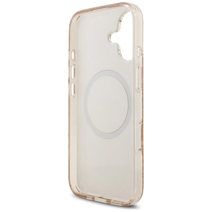 Etui MagSafe dla Apple iPhone 17, Guess, IML Flowers Allover Electroplated with Pearl Strap, Czarne