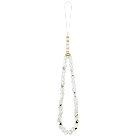 Etui MagSafe dla Apple iPhone 17, Guess, IML Flowers with Pearl Strap, Białe