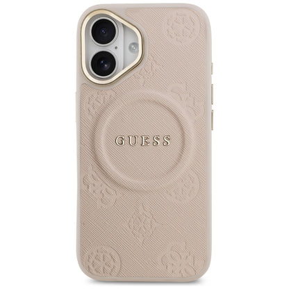 MagSafe Case for Apple iPhone 17, Guess, Peony Hot Stamp, Pink