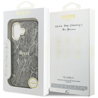 Etui MagSafe dla Apple iPhone 17, Guess, Python Pattern, Czarne