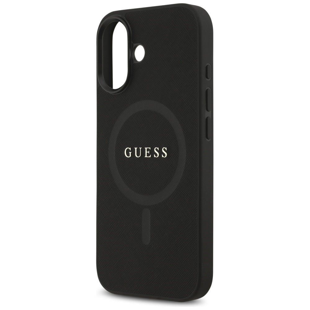 Etui MagSafe dla Apple iPhone 17, Guess, Saffiano Classic Logo, Czarne