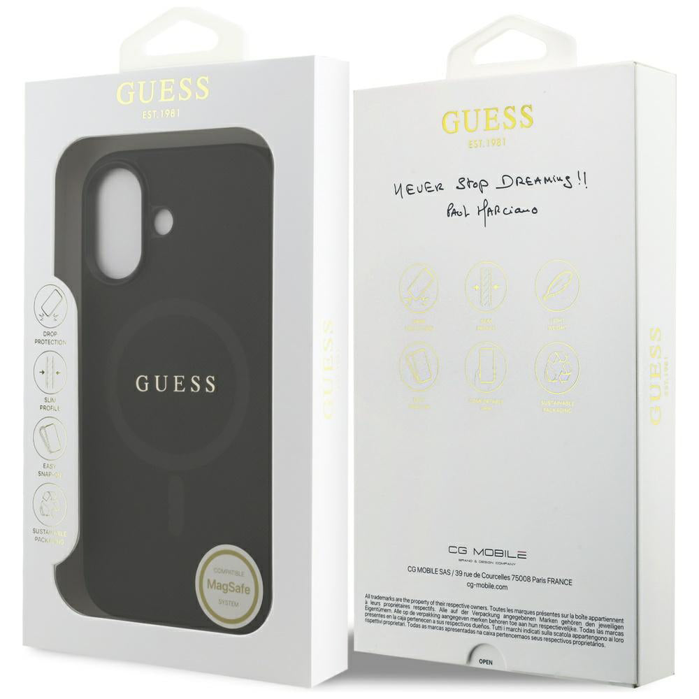 Etui MagSafe dla Apple iPhone 17, Guess, Saffiano Classic Logo, Czarne